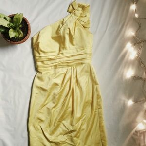 One Shoulder Yellow David's Bridal Gown
